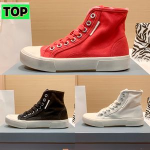 2022 Luxe Paris High Top Canvas Sneaker Heren Casual schoenen White Black Red Dirty Skates Boots Fashion Women Designer Sneakers Outdoor Heren Trainers