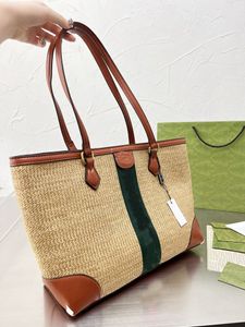 Casual OphidiaTote Compras Bolsa Feminina Bolsa Feminina Crochê Lona Couro Genuíno Red green webbing Totes Crossbody Bolsas de Ombro Bolsas de Mão