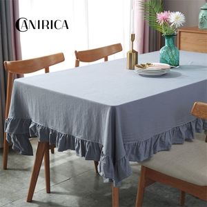 CANIRICA For Kitchen Christmas Tablecloth Home Decorative Solid Color Cloth Dining Table Cover New 201007