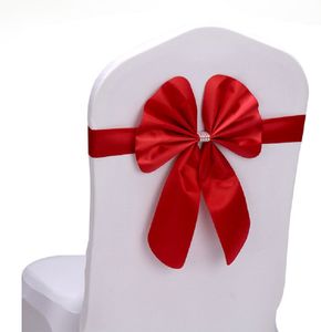 Chaves de cadeira Cadeira de cadeira de arco decoração de casamento tampas de arco de cor de fita elástica opcional