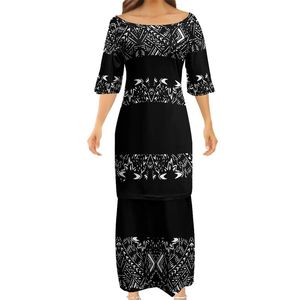 Puletasi Tam Desen Özel Modaya Modaya uygun Samoan Kaliteli 2 Set O-Yık elbise Kadın Puletasi 220615