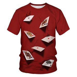 ポーカーTシャツトランプ服ギャンブルシャツラスベガスTシャツ服トップメンズ面白い3D Tシャツ220623