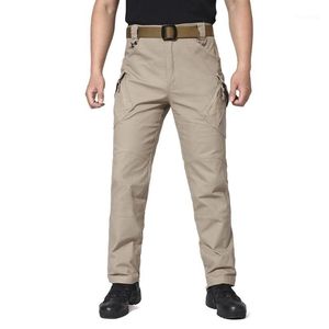 Calças masculinas ix9 Cidade Cargo tático Homens Combate Swat Exército Militar Muitos bolsos Alonomizam calças casuais de homem flexível 4xl