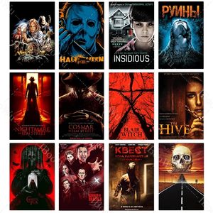 Metal Painting Retro Horror Posters Terrifying Classic Movie Metal Plate Home Wall Decor Vintage Tin Signs 20x30cm