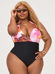 Kvinnor Sexig modeswimsuit Swimewear Swim Beachwear Siamese Black Pink Multi Color Print One Piece Plus Size No BH Underwire Support Summer Swimsuits Bikinis