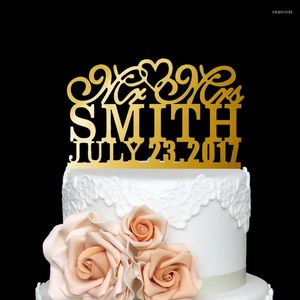 Festive Supplies Other & Party Personalized Mr & Mrs Last Name - Date Custom Wedding Cake Topper Acrylic Fancy Customized TopperOther