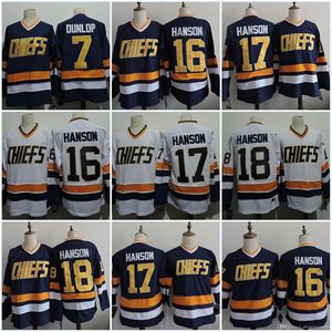 Mit Hanson Brothers Charlestown Herren 16 Jack Hanson 17 Steve 18 Jeff #7 dunlp 1 LEMIEUX 3 Killer Slap Shot Movie Jerseys