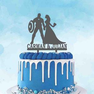 FESTIMENTO DE FESTO OUTRO EVENTO EVENTO PERSONALIZADO MAN HOMEM CASAMENTO Topper Casal Casal Name Hero Groom Groom Bride Silhouette Decoração outros outros