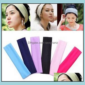 Lenços de bandanas envolvem chapéus acessórios de moda para mulheres 18 Cores de faixa de cabeça esticada banda de cabelo sweat wrap hap unisex