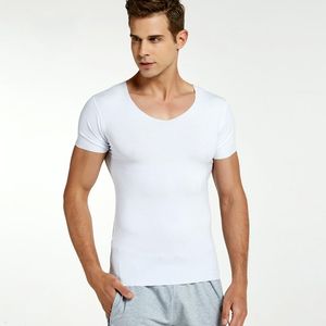 Męskie koszulki 2pcs/partia marka mężczyzn modalnych płynna koszulka sprężysta podkoszulek Slim fit kulturystyka singlet krótkie koszulki fitness v