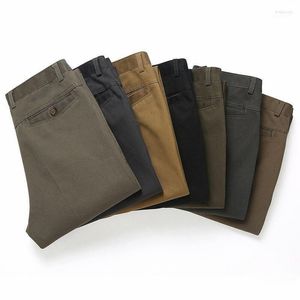 Męskie spodnie jesień grube mężczyźni plisowane klasyczne proste spodni podstawowe bawełniane bawełniane bawełniane bawełniane bawełniane bawełniane spodnie biurowe plus rozmiar 42men's Drak22