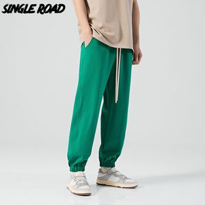 Single Road Mens Baggy Sweatpants Men Green Overdimensionerade joggare Male Sports Trousers Japan Streetwear Casual Pants for Men