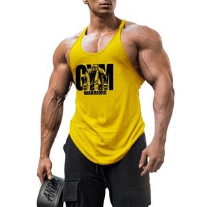 Vücut geliştirme stringer tank üst erkek pamuk spor salonu kolsuz gömlek fitness racer yelek yaz tekli spor giyim egzersiz tanktop 220621