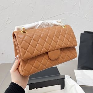 Luxury Designer Classic Double Flap Quilted Bags Gold Metal Hardware Trends Purse Multi Pochette Outdoor Sacoche Luggage Large Capacity Handbags 25CM