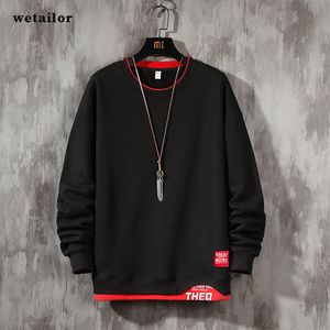 Wetailor Frühlingsmänner Hoodie Streetwear Hip Hop Harajuku Sweatshirts Crew Neck Männer Harajuku Pullover Modekleidung übergroß 220815