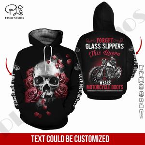 Plstarcosmos 3dprinted est motosiklet özel adı kafatası sanatı benzersiz unisex hrajuku sokak kıyafeti gündelik hoodies zip sweatshirt 3 220714gx