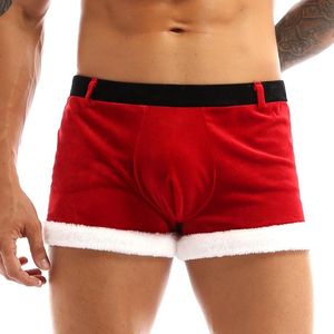 Underpants Sissy Men Boxer Shorts Gay Underwear Velvet Santa Christmas Fancy Party Cosplay Costume Boxershorts Panties CostumesUnderpants