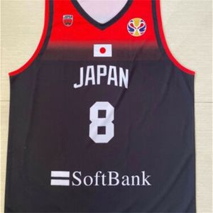 Nikivip 2019 China Basketball Rui Hachimura #8 Japão Impressão impressa quente personalizada Qualquer nome número 4xl 5xl 6xl Jersey