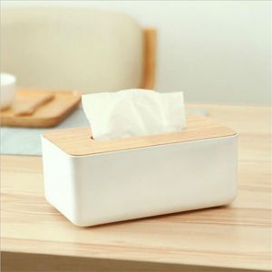 Wood Napkin Holder Square Shape Wooden Plastic Tissue Box Case Home Kitchen Paper Holdler Storage Accessories 220523