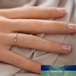 Thin Dainty Rings For Women Elegant Mini Crystal OL Yellow Rose Gold Silver Color Working Gift Fashion Jewelry