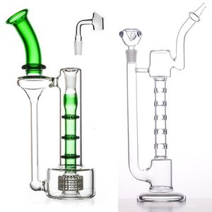 vattenpipa Raka tändare för Vaporizer Tändare Upline vattenpipa med spline Perc Glass Bong Oljerigg Pipes Rökvattenpipa 14 mm skål