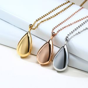 Simple Can Open Water Drop Urn Charm Pendant Ladies Women Fashion Bottle Pendants Necklace Anniversary Gift For Girls Boys 20inc