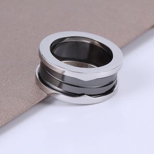 High end silver rings men and women luxury classic ceramic rings high end designer spring ring Unisex Party Wedding Jewelry Accessories Christmas Gifts