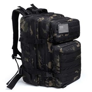 50L Camouflage Army Zaino Uomo Borse tattiche militari Assault Molle zaino Caccia Trekking Zaino Impermeabile Bug Out Bag 220728