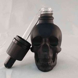 30 ml Skull Shape Glass Droper Bottle For E-Juice Head Glass Eliquid Droper Bottle Glass Droper Bottle Jars Injektionsflaskor med Pipette Y220428