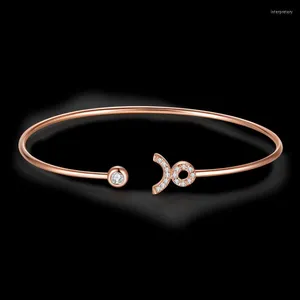 Bangle Lab creato con diamanti Toro Braccialetti in oro rosa 18 carati Donna 12 costellazioni Bracciale gioielliBangle Inte22