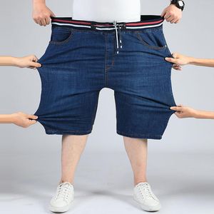 Herren Shorts Sommer Dünne Männer Jean Elastische Taille Reithose Plus-Größe 42 44 46 48 Capris Hosen Lose gerade Casual ShortsHerren