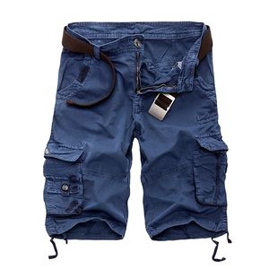 Män last shorts casual lös korta byxor kamouflage militär sommarstil knä längd plus storlek 10 färger shorts män 210322