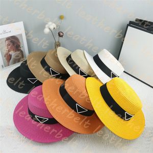 Seaside Beach Straw Hat Outdoor Travel Flat Sun Cap Gentleman Panama Hat Letter Triangle Fisherman Hats