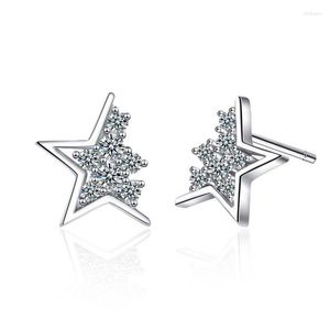 Stud Shiny Zircon Star örhängen för kvinnor smycken söt mode 925 sterling silver örhänge tjej engagemang accessoriesstud farl22