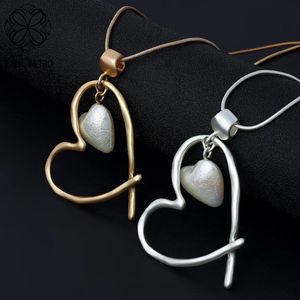 Colares pendentes tendência de tendência de cor de prata dourada colinas longas colar de colar corações ocos suspensão pingentes de figurino jóias para mulheres gótico