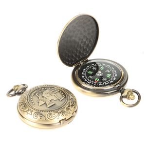 Wholesale compass kids for sale - Group buy Outdoor Gadgets pc Vintage Bronze Compass Pocket Watch Design Hiking Navigation Kid Gift Retro Metal Portable