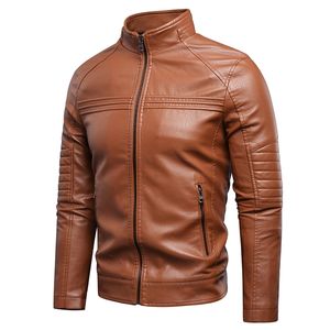 Men Spring Brand Causal Vintage Warm Fleece Leather Jacket Coat Men Autumn Outfit Motor Biker PU Leather Jacket Men 4XL 220812