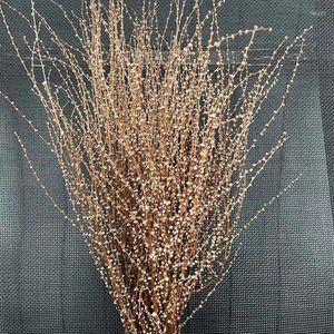 Ghirlande di fiori decorativi 30-45 cm Circa 32 g / fascio Ramoscello di neve secca Bouquet di erba di grano naturale Ramo di canna secca Decorazione per la casa Decorazione