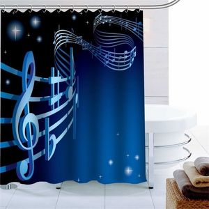 Modern Music Shower Curtain Decor Waterproof Polyester Fabric Bath 180x180cm Eco Friendly Badrum T200711