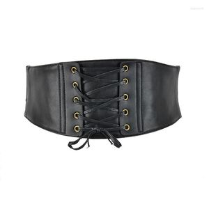 Belts Women Elastic Wide Band Tied Waspie Girl Corset Waist Cincher Belt Leather Ladies Punk 1pcBelts