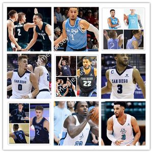 Xflsp Maglia da basket personalizzata San Diego Toreros TJ Berger Patrick Caero Muon Reath Alijah Kuehl Wayne McKinney II Monroe Dominic Muncey