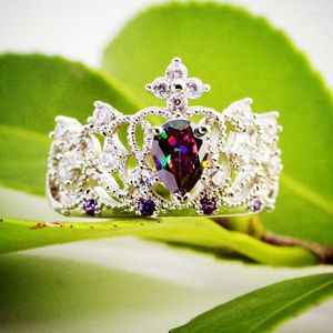 Anéis de casamento lingmei gota lindas coroas de jóias de jóias de jóias de zircão de zircão de zircão de zircão