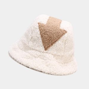 Berets 2022 Fashion Lambool Bucket Hat Arrow Symbol Fisherman Hats White Warm Hip Hop Fishing Winter Panamas for Women Men