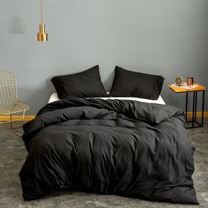 Tampa de edredão de bonenjoy1pc size queen size preto color roupa de cama quadradora rei edredom microfiber (sem travesseiro 220513