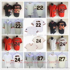 Movie Vintage Baseball Jerseys Wears Stitched 22 WillClark 24 WillieMays 27 JuanMarichal All Stitched Name Number Breathable Sport Sale High Quality Jersey