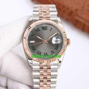 TW Factory Watches 36mm 126231 Data ETA 2836 Mulheres automáticas Womens Watch Dial Grey Dial Rose Gold Bracelet Bracelet Ladies Gents Avanadores de pulso