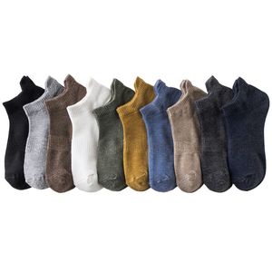 Erkek pamuk ayak bileği çorap moda nefes alabilen ağ düz renk rahat rahat atletik koşu çorap toptan 10 renk