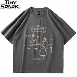 Мужчина хип хоп футболка уличная одежда Harajuku Древняя китайская футболка для печати кандзи летняя футболка с коротки