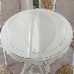 PVC Waterproof Tablecloth Round tablecloth Table Cover Transparent kitchen pattern oil tablecloth glass soft cloth 1 0mm mat T200707