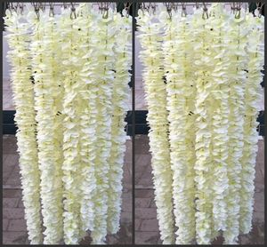 Dekorativa blommor kransar eleganta m varje sträng vit bröllop levererar orkidéer blommor vinmode wisteria girland för festträdgård de